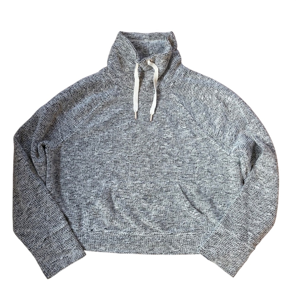 OFFLINE by Aerie Marled Knit Turtleneck Sweatshirt Black White Cropped Sz Large